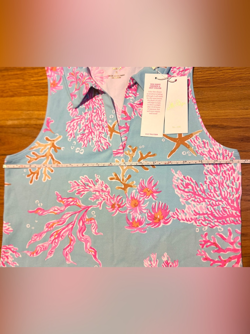 Lilly Pulitzer NEW! Small Alister Luxletic Polo Tank in Multi Royal Coral UPF50 - Picture 3 of 6